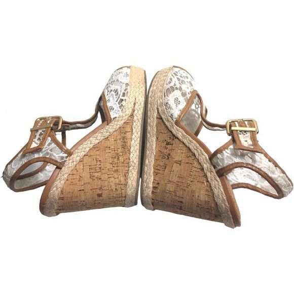 Cato Lace Cork Wedge Sandals - Picture 5 of 11